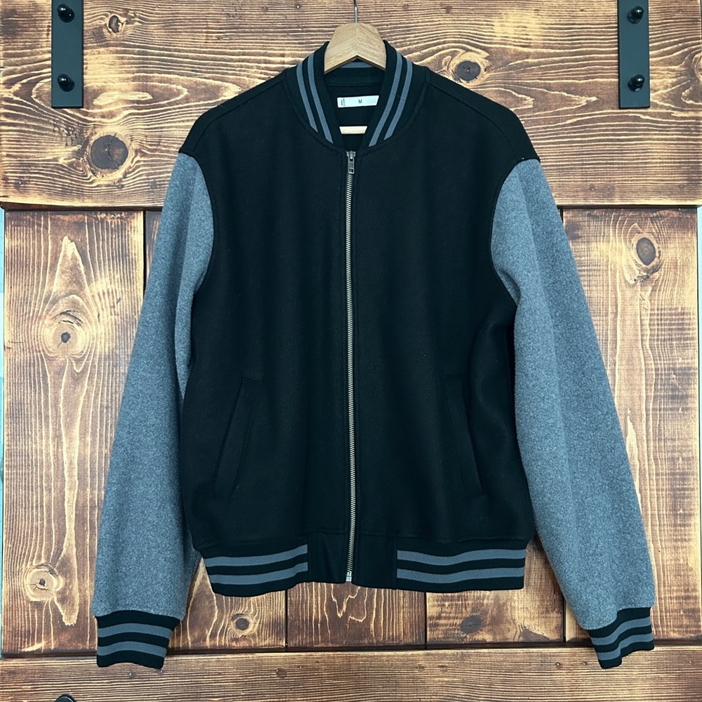 Black and Gray Varsity Jacket